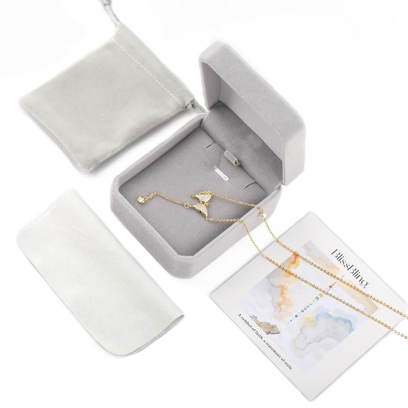 14K Gold Plated Butterfly Necklace for Women, Zirconia Dainty Necklace,Blissbling Jewelry Floating Necklace